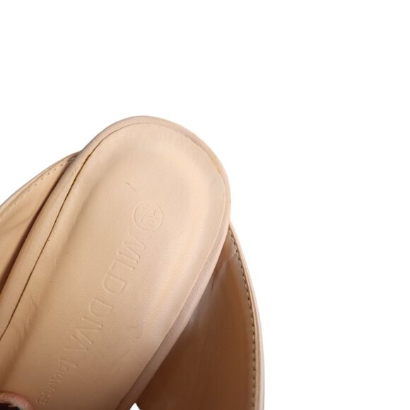 Wild Diva High Heel Mules Pointed Toe Stiletto Size 7.5 Beige Faux Leather - Picture 5 of 7